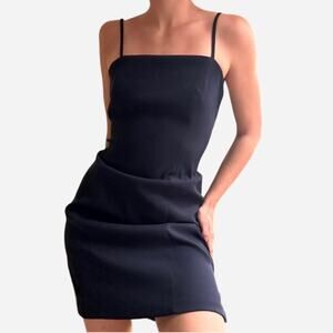 Square neck spaghettis strap dress navy - fits like modern small - medium